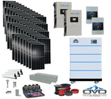 30KW Complete Offgrid Solar Kit - 15K Sol-Ark Inverter + 20.48KW OMO Stack Lithium Battery +30.8KW Solar with Mounting Rails and Wiring