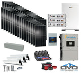 17KW Complete Offgrid Solar Kit - 15.36kWh Pytes Lithium Battery + 15K Sol-Ark Inverter +17.6KW Solar with Mounting Rails and Wiring