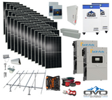 20KW Complete Offgrid Solar Kit - 2x 32kWh OMO 48V Freedom Series Lithium Battery + 2x 15K Sol-Ark Inverter +19.8KW Solar with Ground Mount and Wiring
