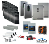 25KW Complete Offgrid Solar Kit + EG4 FlexBOSS21 + 2x 14.3KW 48V EG4 Lithium Indoor Wall Battery + 26.4KW Solar with Roof Mounting Rails and Wiring