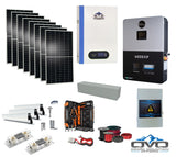 4.4KW Complete Offgrid Solar Kit + 6K EG4 6000XP Inverter + 5.12KW OMO 48V Patriot Lithium Battery + 4.4KW Solar with Roof Mounting Rails and Wiring