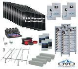 Commercial 120KW Solar Array - 3 Phase 208V Solar Kit + 4x 30K 208V Sol-Ark Inverter + 4x 40KW Sol-Ark INDOOR Lithium Battery +118.8KW Solar with Ground Mount and Wiring