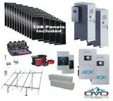 Commercial 60KW Solar Array - 3 Phase 208V Solar Kit + 2x 30K 208V Sol-Ark Inverter + 2x 60KW Sol-Ark OUTDOOR Lithium Battery +59.4KW Solar with Ground Mount and Wiring